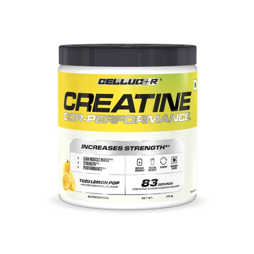 [BRSRGBLRCB7W2F37] Cellucor Creatine Cor-Performance| Yuzu Lemon Pop | 315g | 83 serves| From the Makers of C4 | Micronized for Rapid absorption | Increases Muscle Strength & Performance