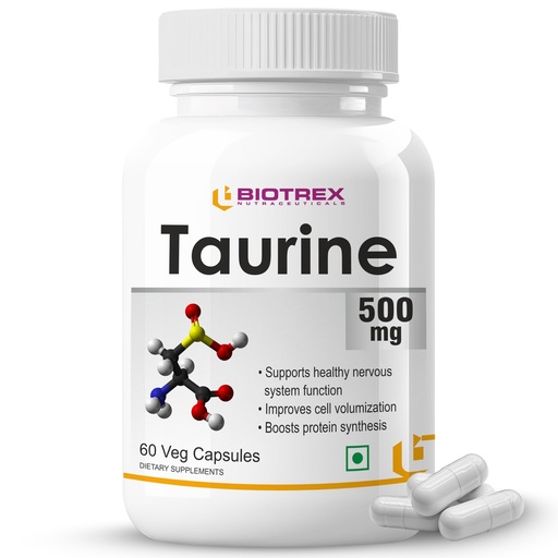 [BRSWGFT5BENQYFDH] Biotrex Nutraceuticals Taurine 500mg - 60 Veg Capsules