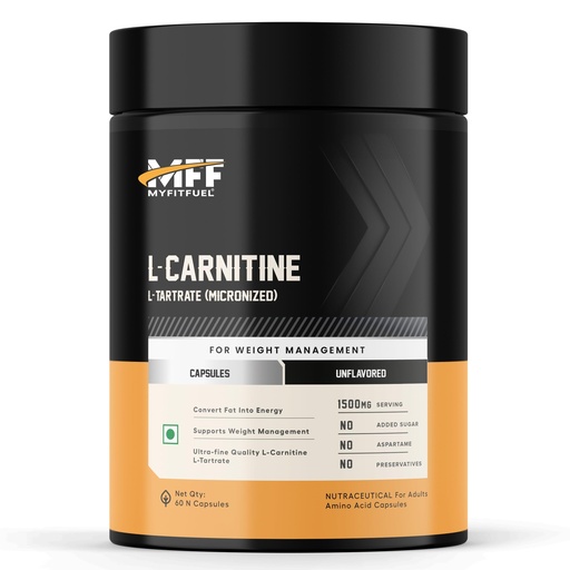 [BRSWGHQOOEBGEYDG] MyFitFuel L-Carnitine L-Tartrate (1500mg) 60 Capsules