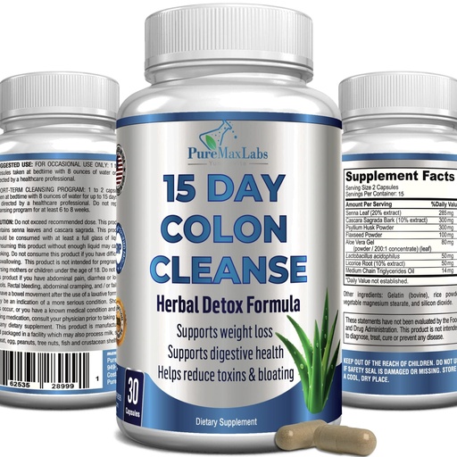 [BRSW2YICOYFAEDTK] YUMMYVITE 15 Day Colon Cleanse and Detox, Herbal Detox Formula, Supports Weight Loss, Constipation Relief - Boosts Energy. Flush Toxins, Natural Safe Colon Cleanser for Men and Women - 30 Capsules