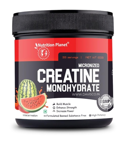 [BRSRAAYNB4MRMALG] Nutrition Planet Micronized Creatine Monohydrate (Watermelon, 100g / 0.22 Lb, 33 Servings)