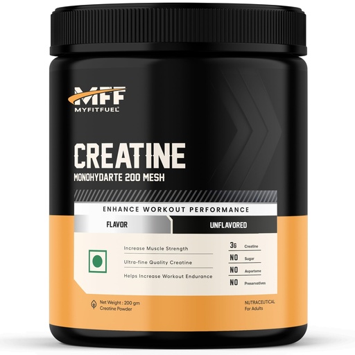 [BRSWKZQ2ARYQ23LM] MyFitFuel Micronized Creatine Monohydrate (200 Mesh - Easily Absorbed by Body) | 200 gm, (Natural)