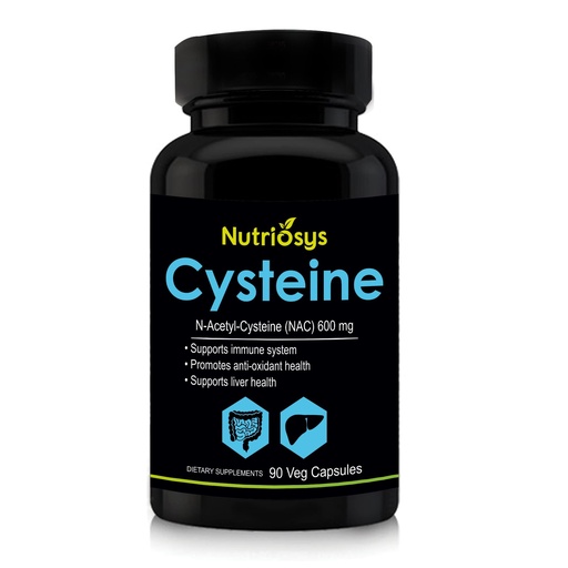 [BRSWGFA5B4BWAHYU] Nutriosys Cysteine 600mg (90 Veg Capsules), Supports immune system