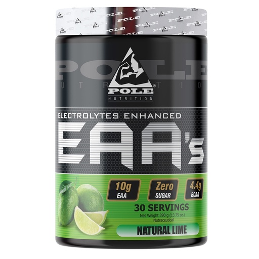 [BRSRMCQODMCG2HL4] Pole Nutrition EAA Electrolytes - Enhanced, Zero Sugar, Natural Lime Flavour | 390g, 30 Servings | Premium Amino Acid & Hydration Formula