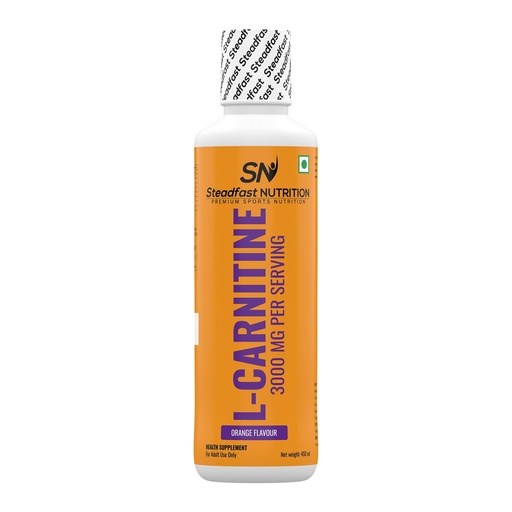 [BRSRAZITCQNQMCDD] Steadfast Nutrition L-Carnitine 3000mg Liquid Supplement with Vitamin B5, Boosts Performance & Endurance (Orange 450ml)