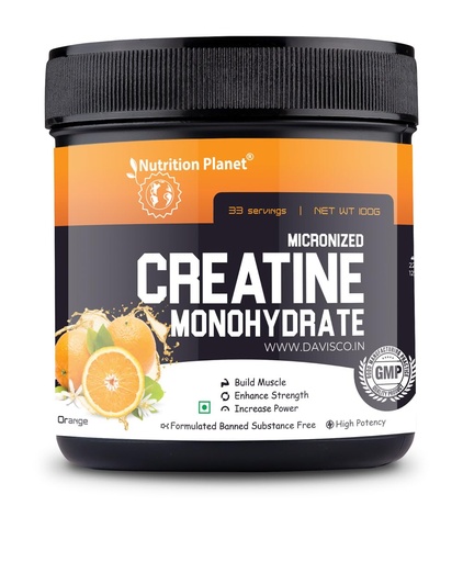 [BRSRAAYOCMORAAAV] Nutrition Planet Micronized Creatine Monohydrate (Orange, 100g / 0.22 Lb, 33 Servings)