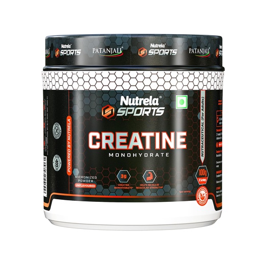 [BRSRAFQ5BECQ4D3V] Nutrela Sports Patanjali Creatine Monohydrate - 100g Unflavoured