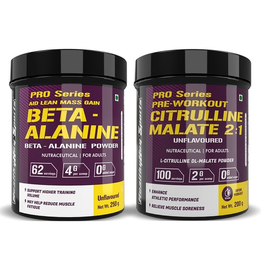 [BRSRAZYQBAFBSCDZ] HealthyHey Sports Beta-Alanine 250g & Citrulline Malate 200g