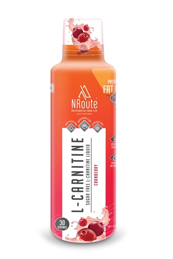 [BRSRMZAZCJ7AYD36] NRoute L-Carnitine 3000mg Liquid Burns Fat for Energy, Zero Sugar Fat Loss Drink a Liquid supplement for Muscle Growth - Cranberry 450ml