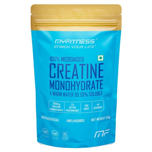 [BRSRAEADOAHQ2HTK] Myfitness Creatine Powder | Pure Micronised Creatine Monohydrate | Pre Workout Supplement | 40 Servings | Unflavoured | 120g |