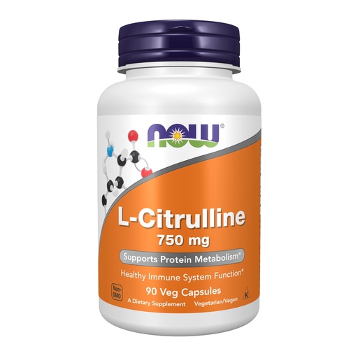 [BRSWIY32BQPGI2LG] NOW Foods Supplements, L-Citrulline 750 mg, Supports Protein Metabolism*, Amino Acid, 90 Veg Capsules