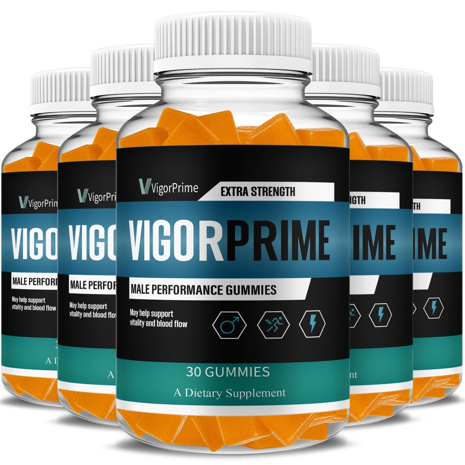[F6192C12] (5 Pack) Vigor Prime Gummies VigorPrime Performance Supplement (5 Month Supply)
