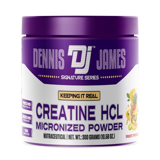 [BRSROFIHCEDRA3YZ] Dennis James Signature Series Creatine HCL | Micronized Powder | Fruit Punch Flavor | 150 Servings | Enhanced Strength & Performance