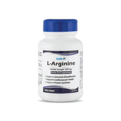[BRSWKEICDN6QMGQ3] Healthvit L-Arginine 1000 Mg 60 Tablets