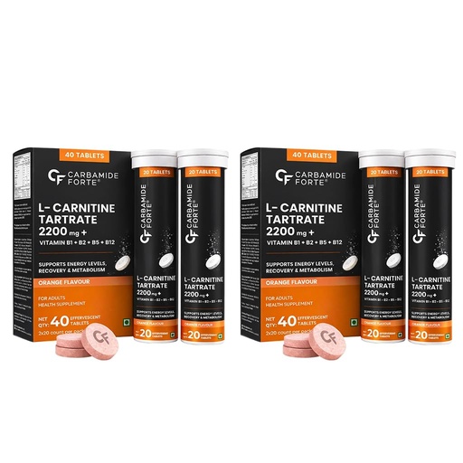[BRSRGZILOQNQIHIY] L- Carnitine Tartrate Effervescent tablet (Orange)- Pack of 40x2