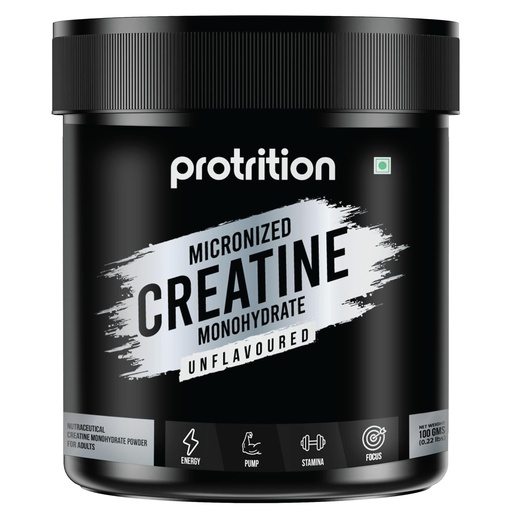 [BRSROAA3OEIQAADD] Micronized Creatine Monohydrate Powder | Unflavoured - 100g (Servings)| 3g of 100% Creatine Monohydrate Per Serve | Pre-workout Supplement for Athletic Performance, Power & Strength