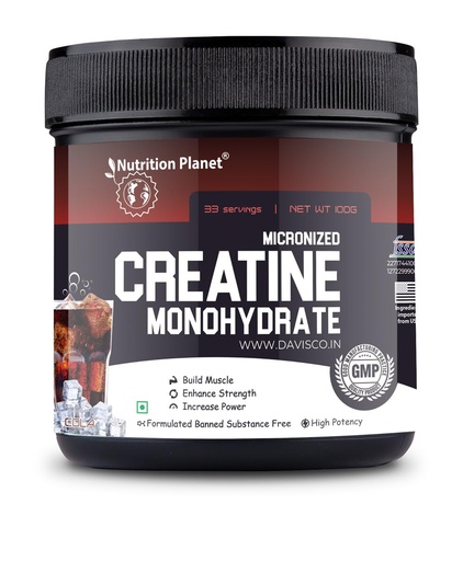 [BRSRAAQTPIIRGE3B] Nutrition Planet Micronized Creatine Monohydrate (Cola, 100g / 0.22 Lb, 33 Servings)