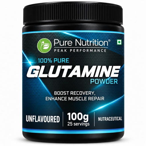[BRSRAGA6AQPAOGQY] Pure nutrition Glutamine Powder 100g | Post Workout Supplement Amino Acid for Muscle Growth & Recovery | Unflavoured | 25mg serving