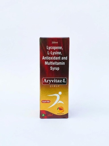 [BRSRAEL5OQPQGHQ7] ARYVITAZ-L Syrup 200ml Multivitamin & Lycopene with L-Lysine