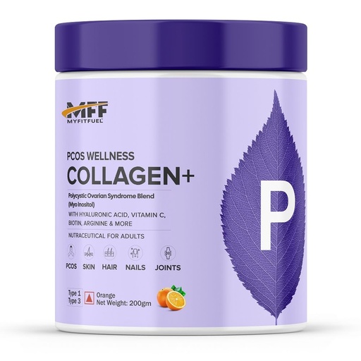 [BRSREAYDBYFAIHI6] MyFitFuel PCOS Wellness Collagen Peptides, 40:1 Myo Inositol to D Chiro Inositol, Hyaluronic Acid, Biotin, Vit. C, B, D, Zinc &More (200g Orange). PCOS Supplement Powder, PCOS Balance Supplement