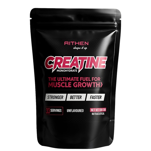 [BRSREHYNCEAWCDI6] Aithen Creatine Monohydrate Powder 100g (33 Servings) | Unflavoured | Boost Muscle Growth, Strength & Performance | Pre & Post Workout Supplement