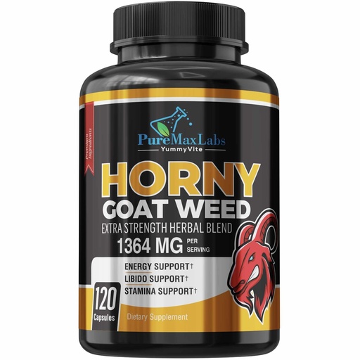 [BRSWYGIRO4BBGHLG] Horny Goat Weed Extra Strength Blend, 120 Capsules, w. Maca, Arginine, Ginseng, Tribulus, Tongkat, Libido, Stamina, Energy Support, Non-GMO Formula, 120 Caps