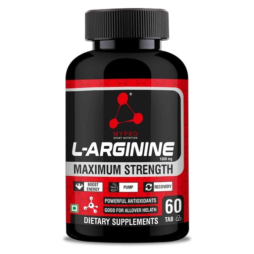 [BRSRMZ37DIORSALP] Mypro Sport Nutrition L-Arginine 1000mg Supplement for Muscle Growth, Stamina, Recovery, Immune Booster & Energy - 60 Tablets