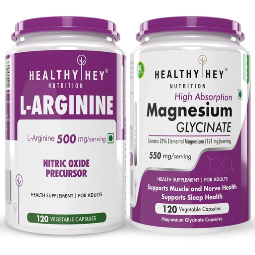 [BRSRA233AACBA2TB] HealthyHey Nutrition L-Argininie 120 capsules & Magnesium glycinate 120 capsules