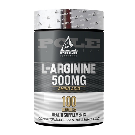 [BRSRMCQBOYBB4FLF] Pole Nutrition L-Arginine Essential Amino Acid 500mg | 100 Capsules - Premium Cardiovascular Support and Nitric Oxide Production