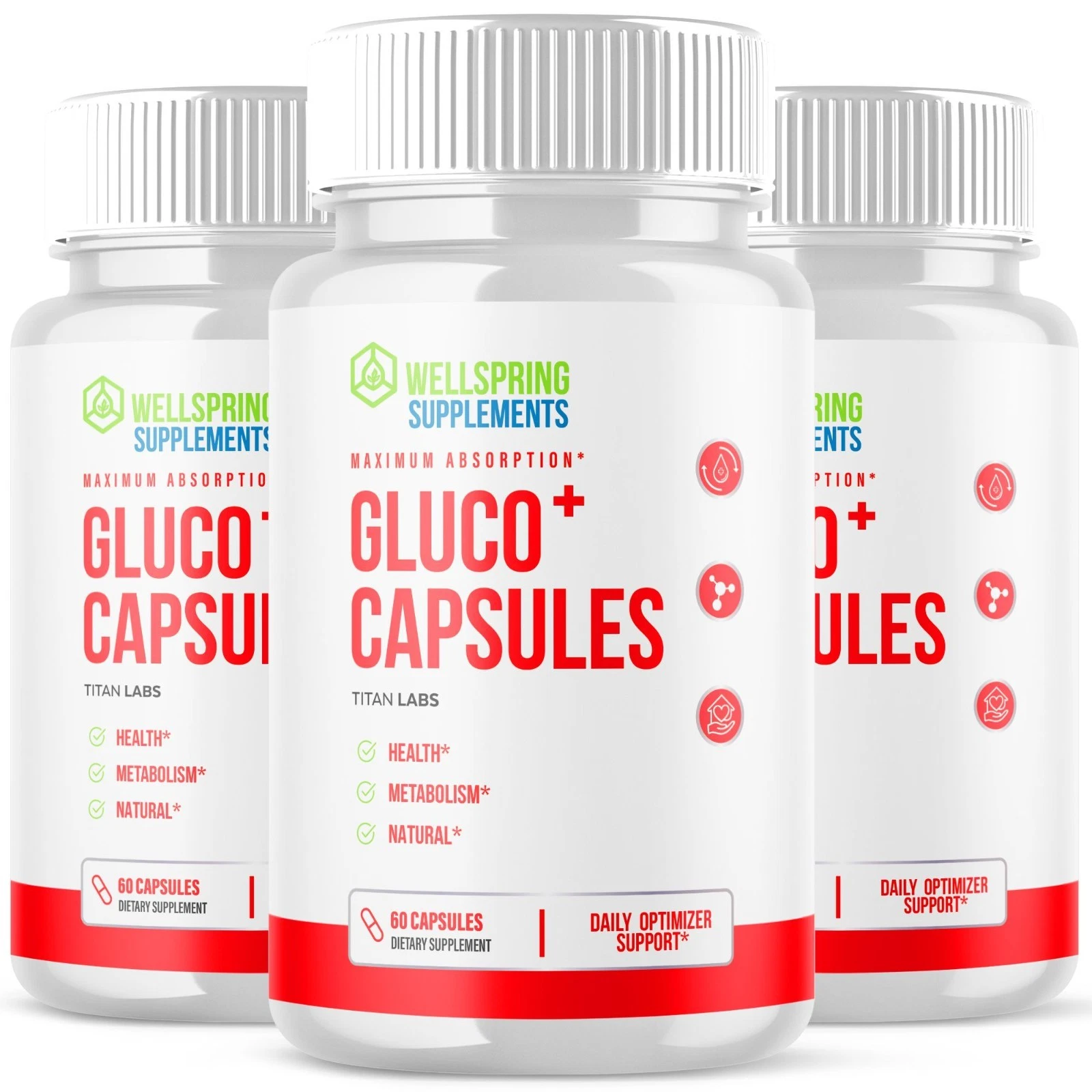 [18D59BFA] (3 Pack) Gluco+ Advanced Blood Health Support Supplement Gluco Plus 180 Capsules