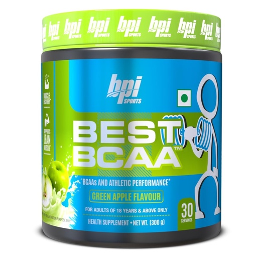 [BRSW2ZAQOB5AMCD4] BPI Sports Best BCAA - BCAA Powder - Branched Chain Amino Acids - Muscle Recovery - Muscle Protein Synthesis - Lean Muscle - Improved Performance - Hydration | Green Apple | 30 Servings | 300 grams