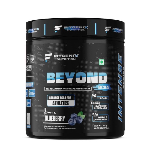 [BRSROA3RAEFAMETD] Beyond BCAA | Advance BCAA For Athletes | 300 gm | 30 Servings | 2500mg L-Leucine | 1250mg L-Isoleucine 1250mg L-Valine | 5000mg BCAAs 100mg Caffeine Build Lean Muscle (Blueberry)