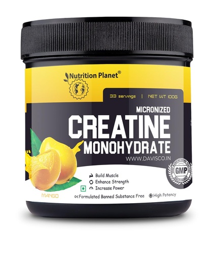 [BRSRAA3RCUBQKGTV] Nutrition Planet Micronized Creatine Monohydrate (Mango, 100g / 0.22 Lb, 33 Servings)
