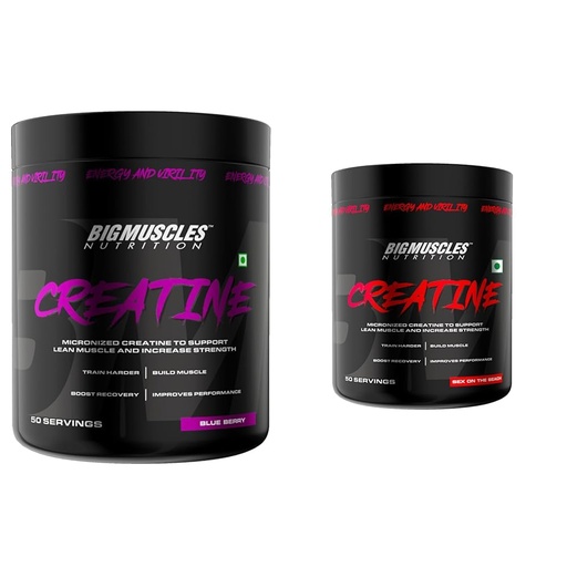 [BRSREZTRC4AR4CIZ] Bigmuscles Nutrition Creatine 155G (50 Servings) Blueberry | Micronized Monohydrate For Muscle Recovery & Strength & Bigmuscles Creatine Powder 155G (50 Servings) Sex On The Beach Combos