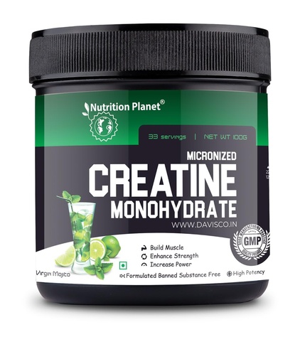 [BRSRAAYNOUHWOG32] Nutrition Planet Micronized Creatine Monohydrate (Virgin Mojito, 100g / 0.22 Lb, 33 Servings)