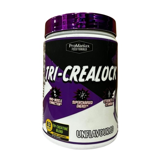 [BRSREHTQDNYRSF34] TRI-CREALOCK Unflavoured Tri-Creatine Blend (250gm) with Mind Muscle Connection, Supercharged Energy, Strength & Stamina