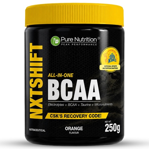 [BRSRGHDQCJ5BQFI4] Pure Nutrition BCAA Powder | Intra Workout Energy & Muscle Recovery BCAA Supplement for Men & Women | 2:1:1 Ratio Amino Acids with L Glutamine & Citrulline Malate - 250g | Orange Flavour
