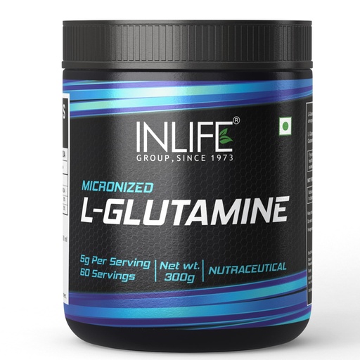 [BRSWGEITBFYBQA3H] INLIFE Micronized L-Glutamine Supplement, 5g, 300g, 60 Servings
