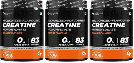 [BRSREAQ6CF7WCF3G] Carbamide Forte Creatine Mono hydrate Powder | Micronized Creatine Monohydrate 308g | Micronized Monohydrate Creatine Supplement for Lean Muscle, Strength & Energy - Orange - 83 Servings - 308g