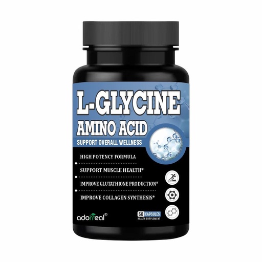 [BRSRGHTQOIFAG3DA] L-Glycine Capsules | Free Form Amino Acid | Nutritional Supplement | 60 Capsules