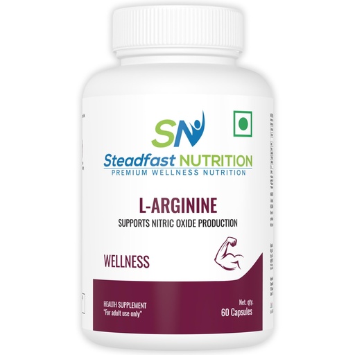 [BRSRMYYZDEHBM3TJ] Steadfast Nutrition L- Arginine Supplement 500mg Supports Nitric Oxide Production (60 Capsules)