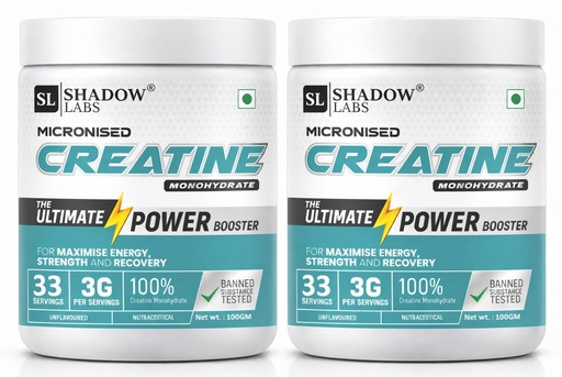 [BRSRYGAYAQAROC3O] Shadowlabs Creatine Monohydrate Powder 100g Pack of 2