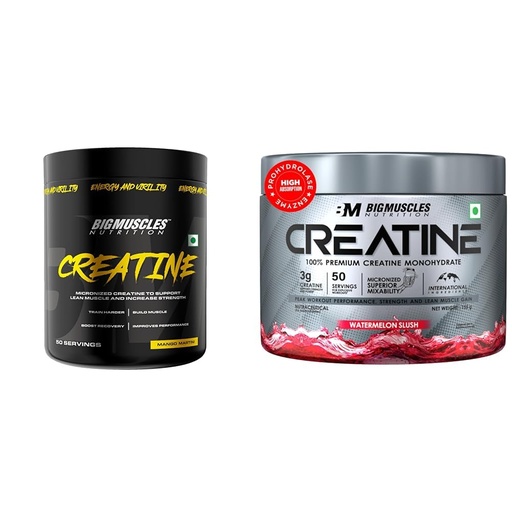 [BRSREZTRCF7AOET5] Bigmuscles Nutrition Creatine 155g, 50 Servings, Mango Martini, Micronized for Muscle Repair & Performance | Bigmuscles Creatine 155g, 50 Servings, Watermelon Slush, Powder