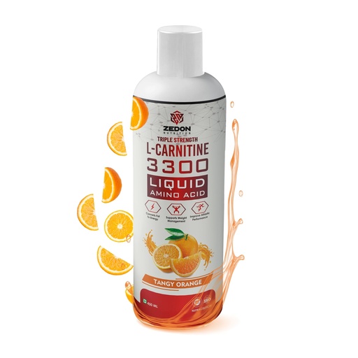 [BRSREZYYAANGYDIZ] Liquid L-Carnitine | 3300 mg Orange Flavour Drink | Fat Burner & Energy Booster | Helps Convert Fat to Energy | Weight Loss Supplement for Men & Women
