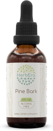 [BRSWGYY2ARYGEFI2] HerbEra Pine Bark B60 Безалкохолен билков екстракт Тинктура, Концентрирани течни капки Natural Pine Bark (Proanthoyanidin) Сушен кора 2 fl oz