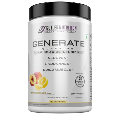 [BRSROYYHDIDRM3TU] Generate EAA and BCAA Powder: Best Post Workout Recovery Drink and BCAA Supplement with Essential Amino Acids, 5g BCAAs, 2g EAAs for Lean Muscle Mass | 30 Servings (Peach Lemonade)