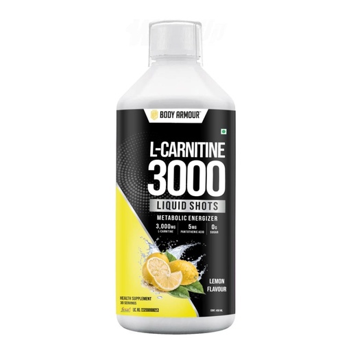 [BRSRYGA6BEOQKHL3] Body Armour L-Carnitine 3000 Liquid Shots, Lemon, 450 ml