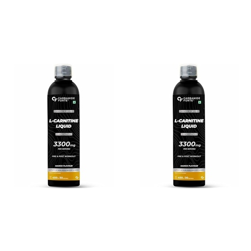 [BRSRAFQ5CR7Q4FLP] Carbamide Forte L Carnitine Liquid 3300 Mg Per Serving With Added Vitamins - Mango Flavour - 30 Servings - 450 Ml (Pack Of 2 Count)