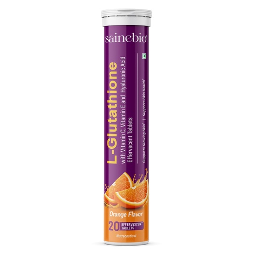 [BRSRYGA5CUPGKDLU] Sainebio L-Glutathione Effervescent Tablets | Orange Flavour | 20 Tablets