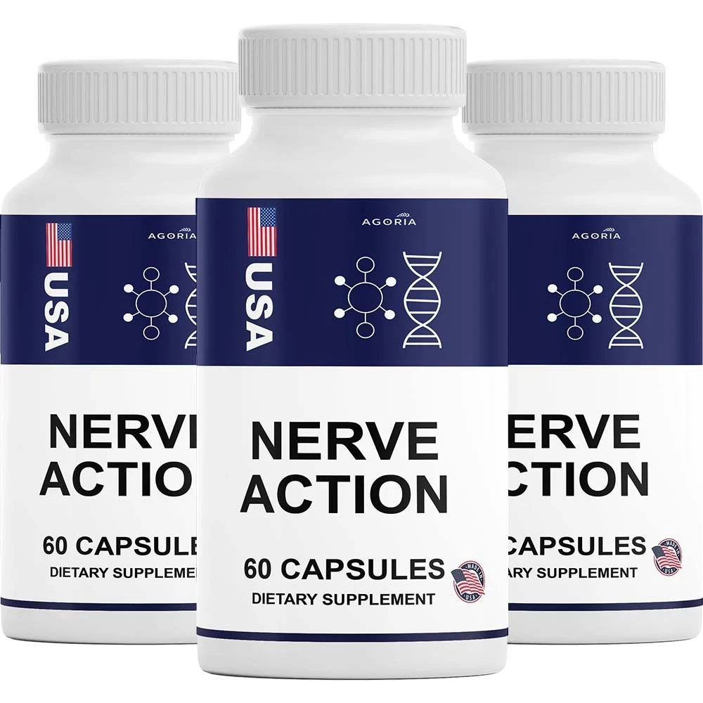 [0A5D6B14] (3 Pack) Nerve Action Capsules – NerveAction Advanced Formula for Health